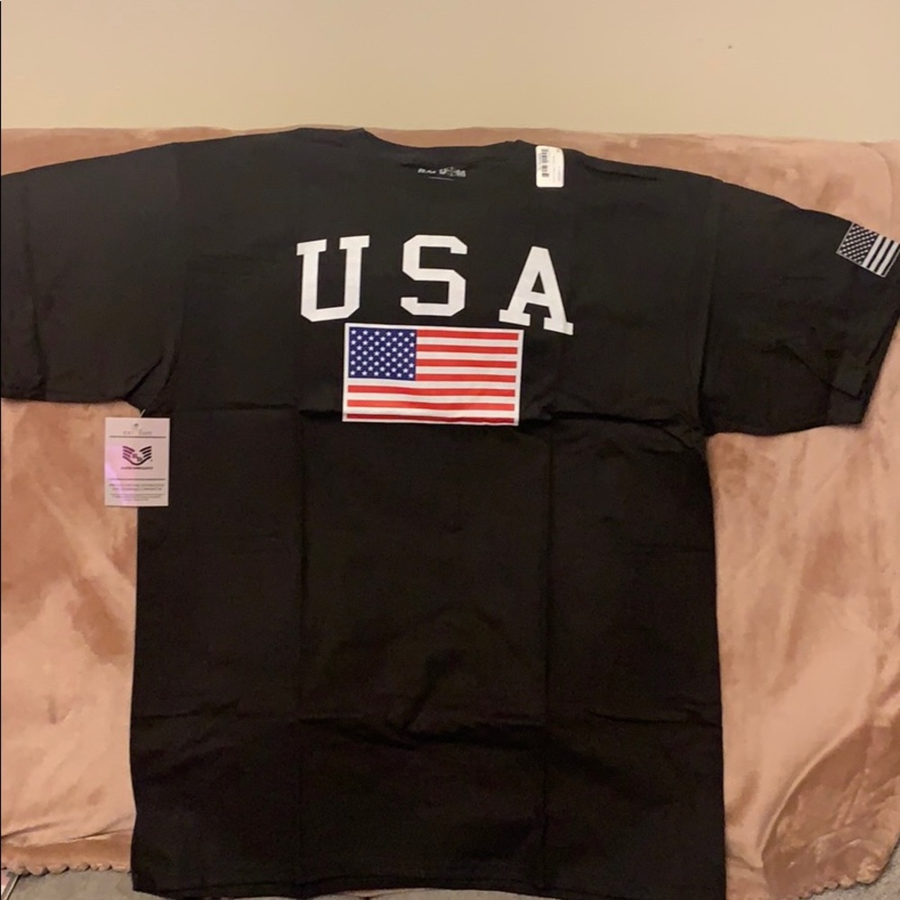 Black with Bold USA FLAG TACTICAL GRAPHIC TEE